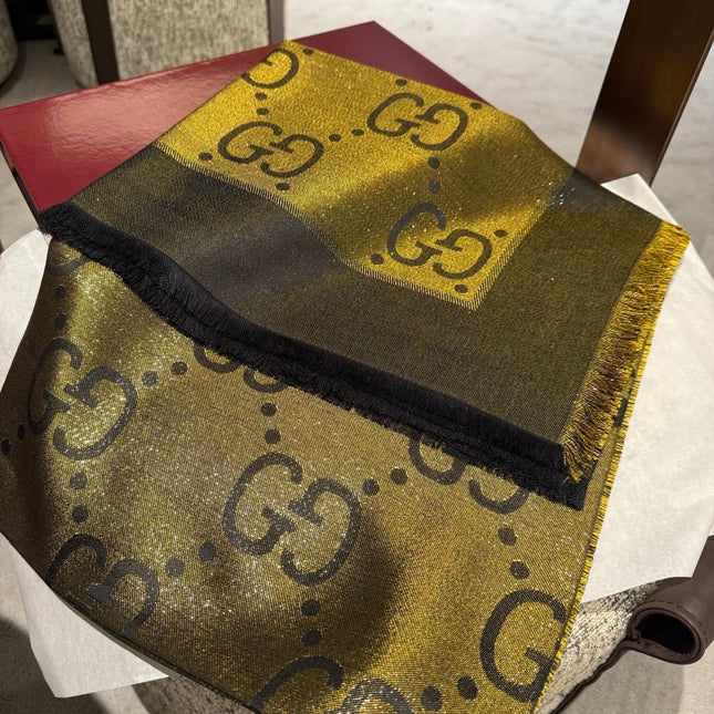 GUCCI 26S SCARF 140 IN CASHMERE AND SILK 309394