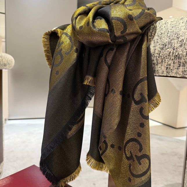GUCCI 26S SCARF 140 IN CASHMERE AND SILK 309394