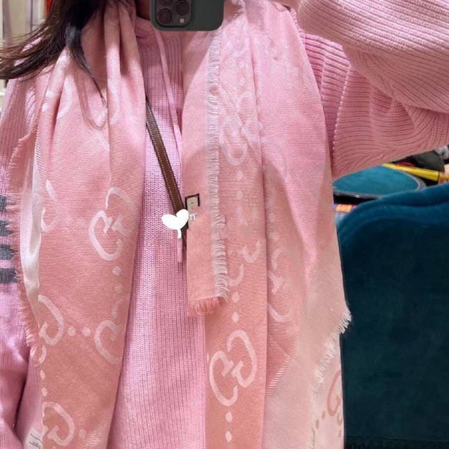 GUCCI 26S SCARF 140 IN CASHMERE AND SILK 309395
