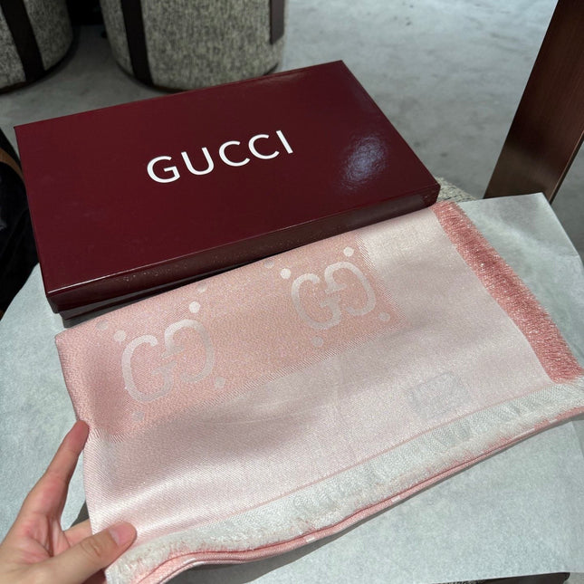 GUCCI 26S SCARF 140 IN CASHMERE AND SILK 309395