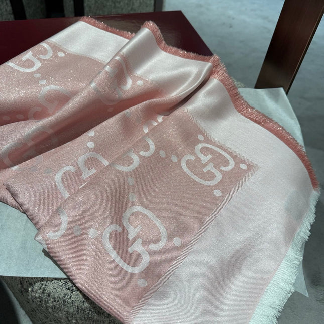 GUCCI 26S SCARF 140 IN CASHMERE AND SILK 309395