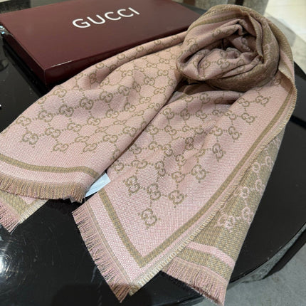 GUCCI 26S SCARF 180 IN CASHMERE AND SILK 309762