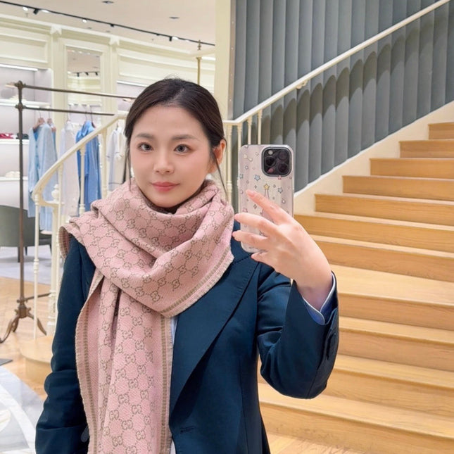 GUCCI 26S SCARF 180 IN CASHMERE AND SILK 309762