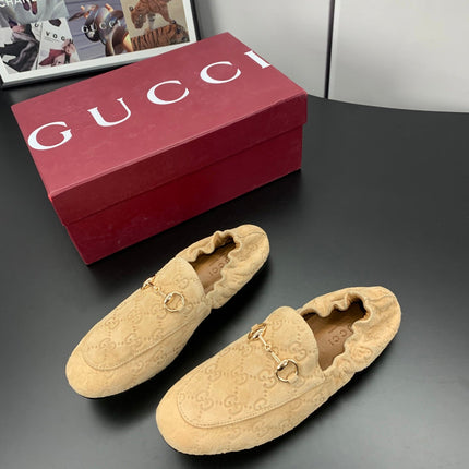 GUCCI 26S LOAFERS IN BEIGE SUEDE