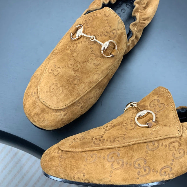 GUCCI 26S LOAFERS IN BROWN SUEDE