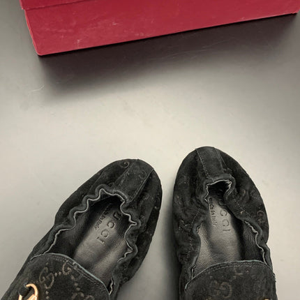 GUCCI 26S LOAFERS IN BLACK SUEDE