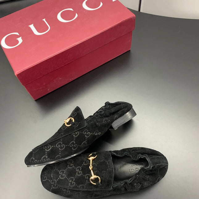 GUCCI 26S LOAFERS IN BLACK SUEDE