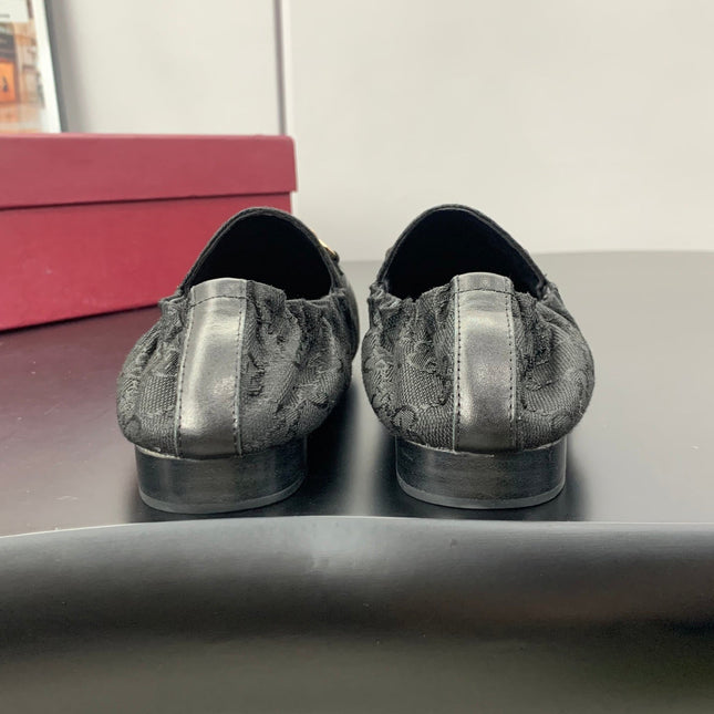GUCCI 26S LOAFERS IN BLACK CANVAS