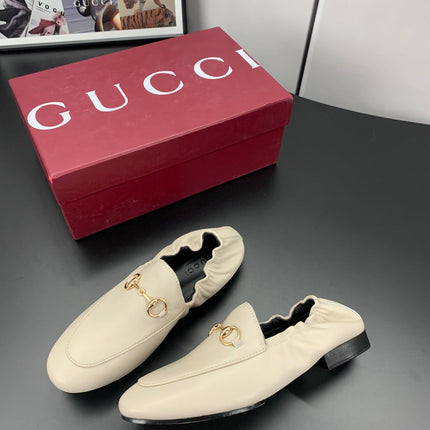 GUCCI 26S LOAFERS IN CREAM WHITE CALFSKIN