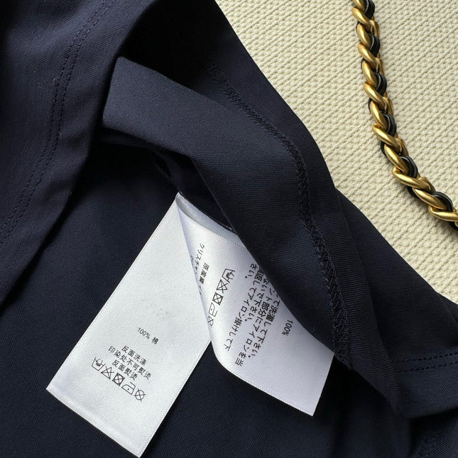 CC Round neck T-shirt Navy Blue Cotton