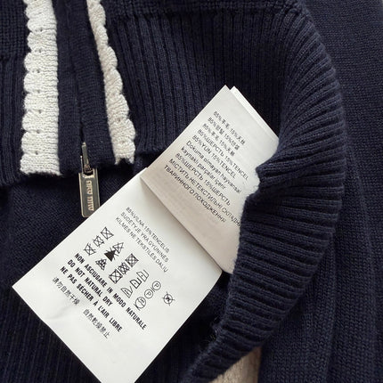 MIUMIU 26S ZIP-UP KNIT CARDIGAN 1593