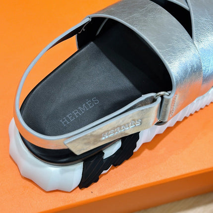 HM ELECTRIC SANDAL SILVER CALFSKIN