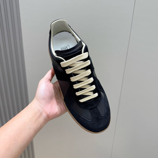 MM SNEAKER IN BLACK SUEDE PATCHWORK CALFSKIN