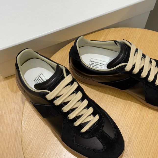 MM SNEAKER IN BLACK SUEDE PATCHWORK CALFSKIN