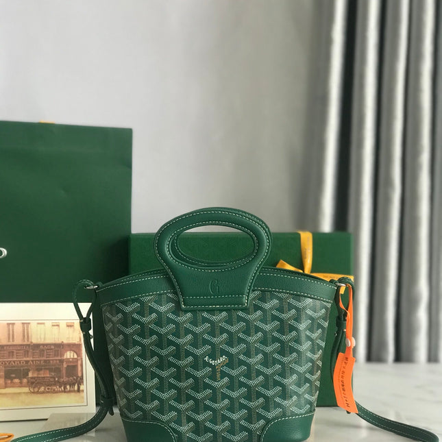 GOYA 26S BELUGA MINI BAG 23MM IN DEEP TEAL GREEN GOYARDINE CANVAS AND CALFSKIN