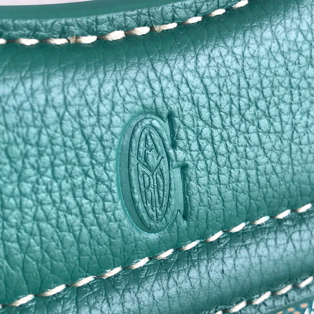 GOYA 26S BELUGA MINI BAG 23MM IN DEEP TEAL GREEN GOYARDINE CANVAS AND CALFSKIN