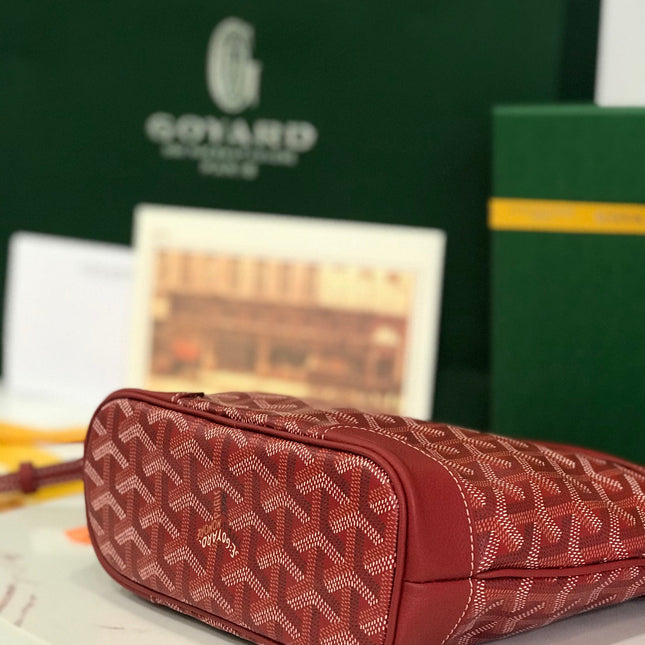 GOYA 26S BELUGA MINI BAG 23MM IN DARK RED GOYARDINE CANVAS AND CALFSKIN