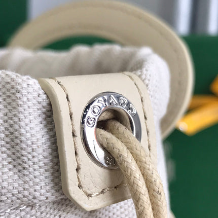 GOYA 26S BELUGA MINI BAG 23MM IN IVORY WHITE GOYARDINE CANVAS AND CALFSKIN