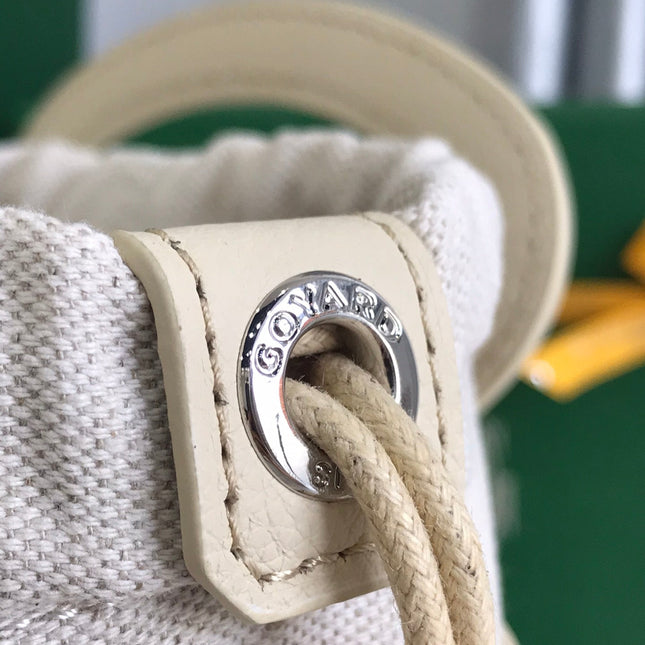 GOYA 26S BELUGA MINI BAG 23MM IN IVORY WHITE GOYARDINE CANVAS AND CALFSKIN