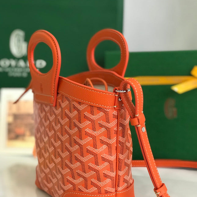 GOYA 26S BELUGA MINI BAG 23MM IN RED ORANGE GOYARDINE CANVAS AND CALFSKIN