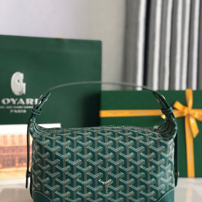 GOYA 26S BOEING 25MM IN DARK GREEN GOYARDINE CANVAS AND CALFSKIN