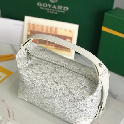GOYA 26S BOEING 25CM IN CREAM WHITE GOYARDINE CANVAS AND CALFSKIN