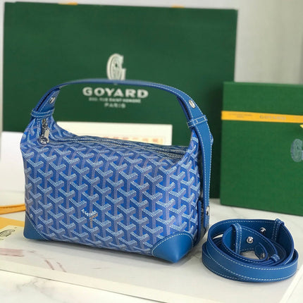 GOYA 26S BOEING 25MM IN DARK BLUE GOYARDINE CANVAS AND CALFSKIN