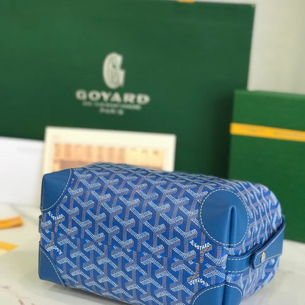 GOYA 26S BOEING 25CM IN DARK BLUE GOYARDINE CANVAS AND CALFSKIN