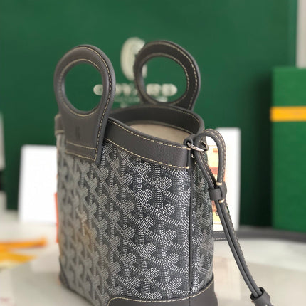 GOYA 26S BELUGA MINI BAG 23MM IN GREY GOYARDINE CANVAS AND CALFSKIN