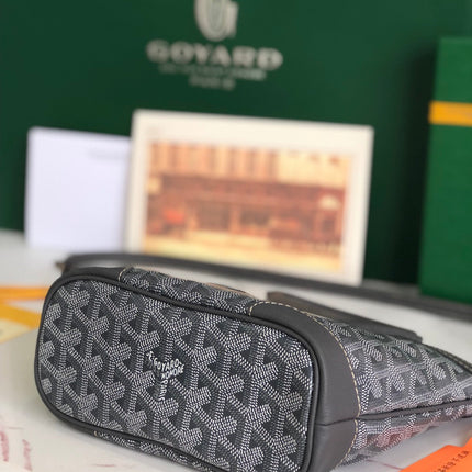 GOYA 26S BELUGA MINI BAG 23MM IN GREY GOYARDINE CANVAS AND CALFSKIN