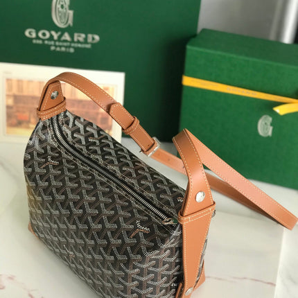 GOYA 26S BOEING 25MM IN BROWN GOYARDINE CANVAS AND CALFSKIN