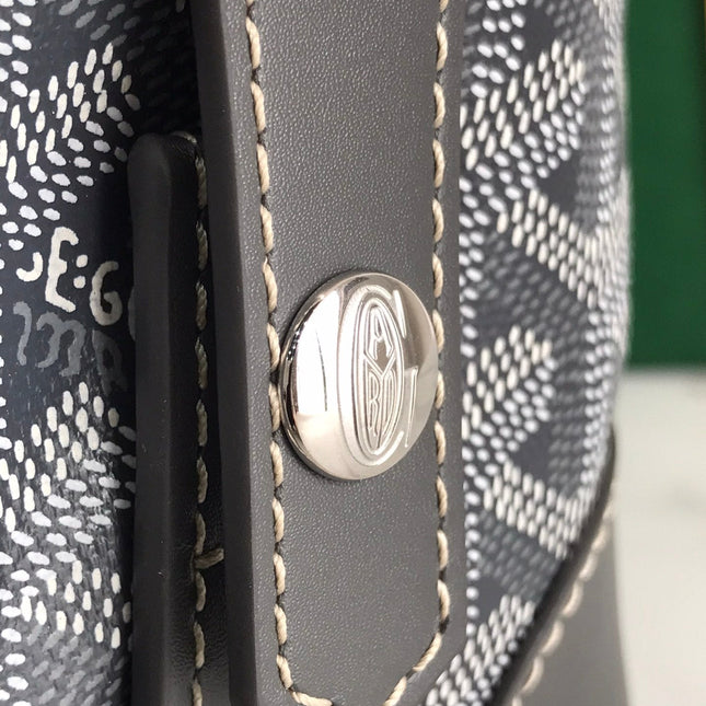 GOYA 26S BOEING 25MM IN GREY GOYARDINE CANVAS AND CALFSKIN