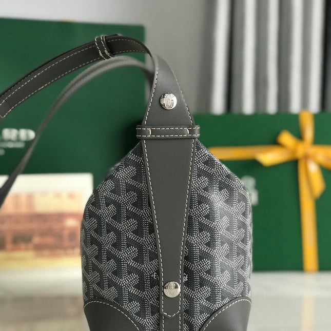 GOYA 26S BOEING 25MM IN GREY GOYARDINE CANVAS AND CALFSKIN