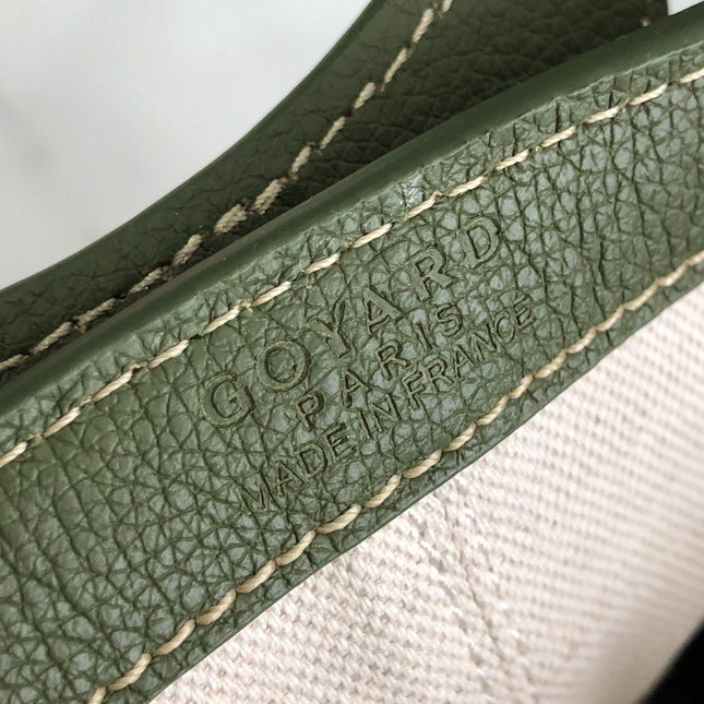 GOYA 26S BELUGA MINI BAG 23MM IN DARK OLIVE GREEN GOYARDINE CANVAS AND CALFSKIN