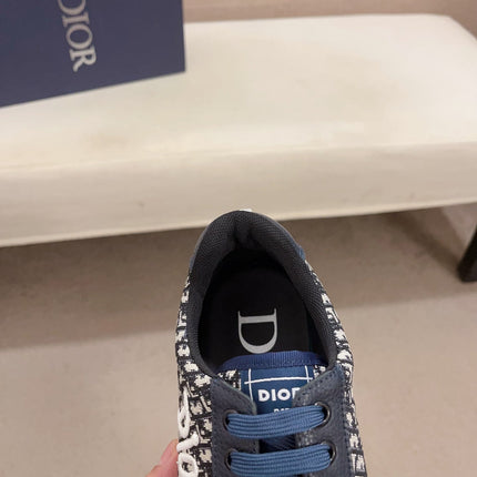 CD HOMME THICK-SOLE SNEAKERS NAVY CALFSKIN