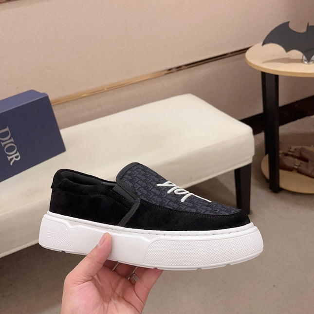CD B23 SLIP ON BLACK SUEDE AND JACQUARD