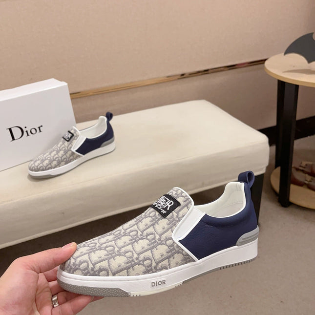 CD SOLAR SLIP-ON NAVY AND IVORY JACQUARD