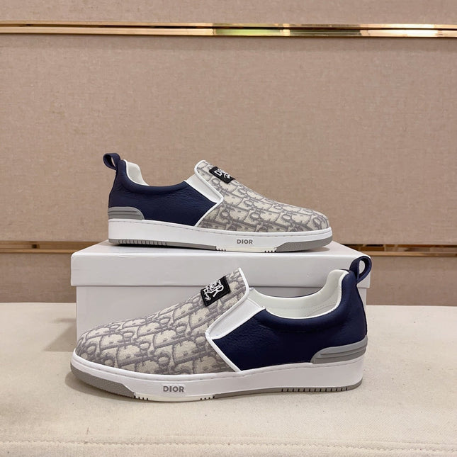 CD SOLAR SLIP-ON NAVY AND IVORY JACQUARD