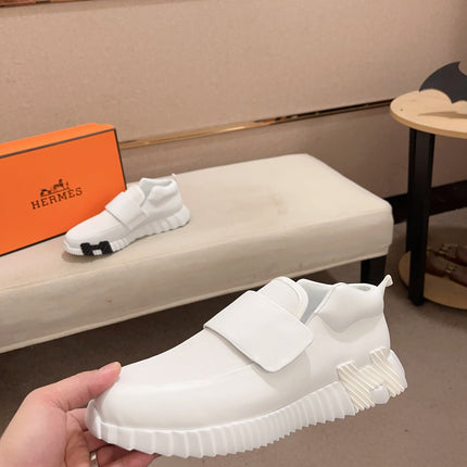 HM H SNEAKER WHITE CANVAS AND CALFSKIN