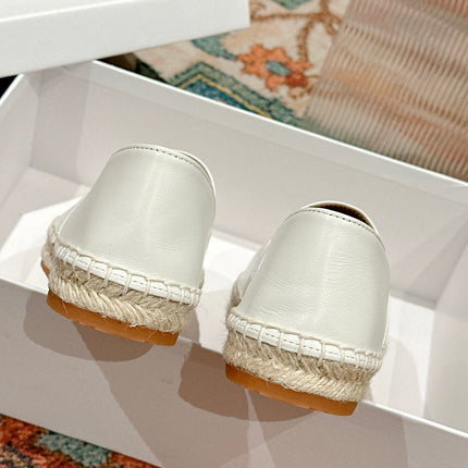ESPADRILLES WHITE LAMBSKIN BROWN TRIOMPHE