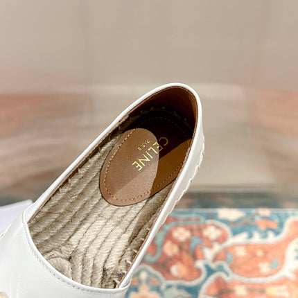 ESPADRILLES WHITE LAMBSKIN GOLD TRIOMPHE