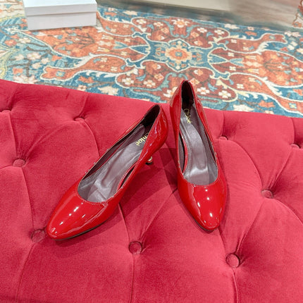 CHLOE 26S HIGH HEELS IN RED PATENT CALFSKIN