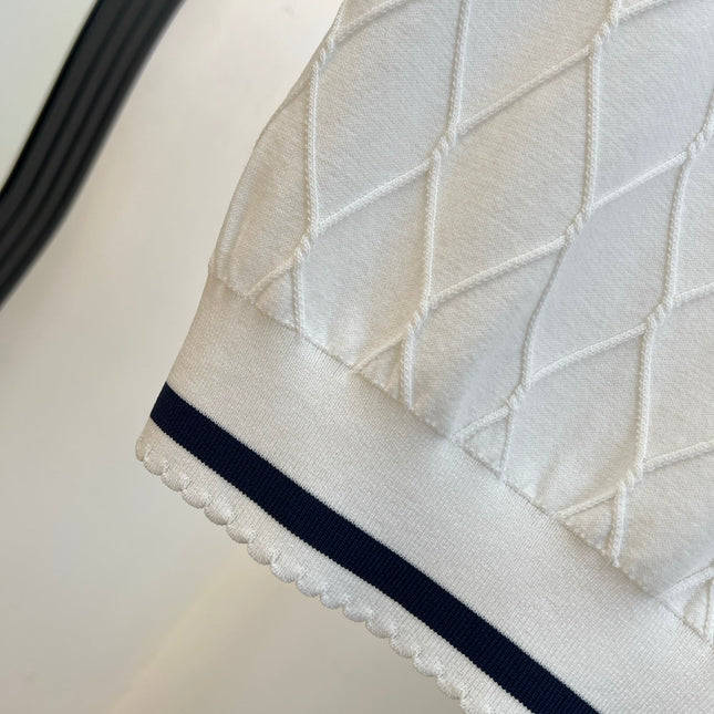 CHANEL 26S SLEEVELESS POLO KNIT TOP STYLE 1151