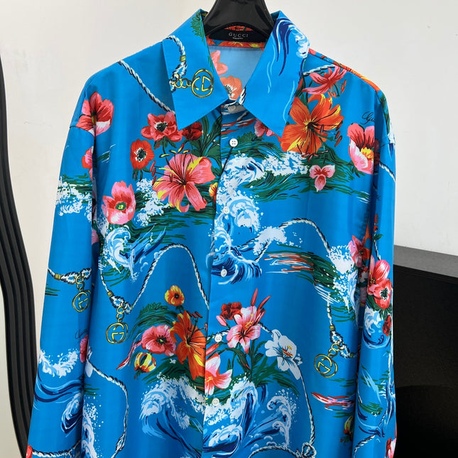 GUCCI 26S LONG-SLEEVE COLLARED SHIRT 445
