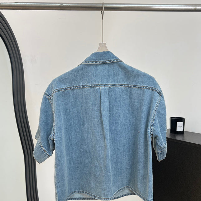 LOEWE 26S SHORT-SLEEVE DENIM SHIRT 562