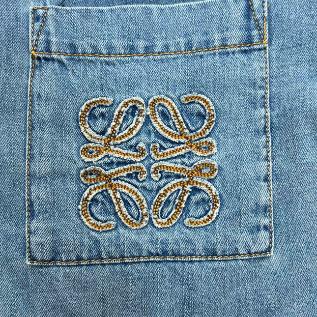 LOEWE 26S SHORT-SLEEVE DENIM SHIRT 562