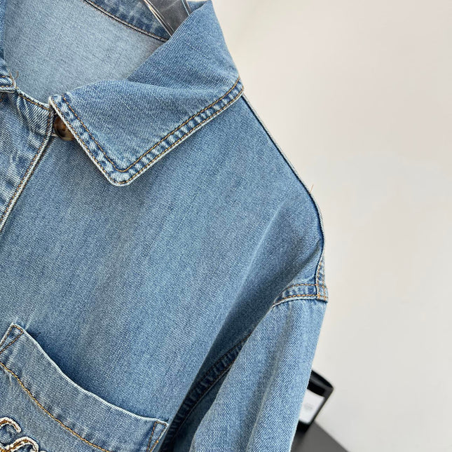 LOEWE 26S SHORT-SLEEVE DENIM SHIRT 562