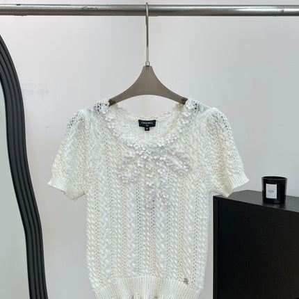 CHANEL 26S SHORT-SLEEVE KNIT T-SHIRT 1412
