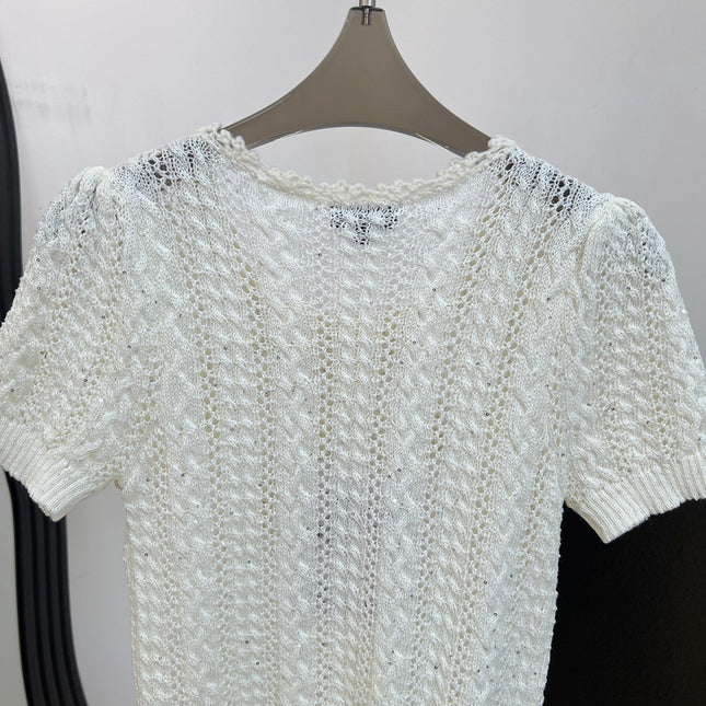 CHANEL 26S SHORT-SLEEVE KNIT T-SHIRT 1412