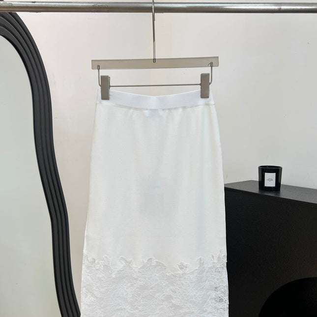 CHANEL 26S LACE HEM MIDI SKIRT 1314